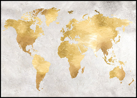 Gold World | INDRAMMET BILLEDE Indrammet billede ART COPENHAGEN 30x40 Sort 