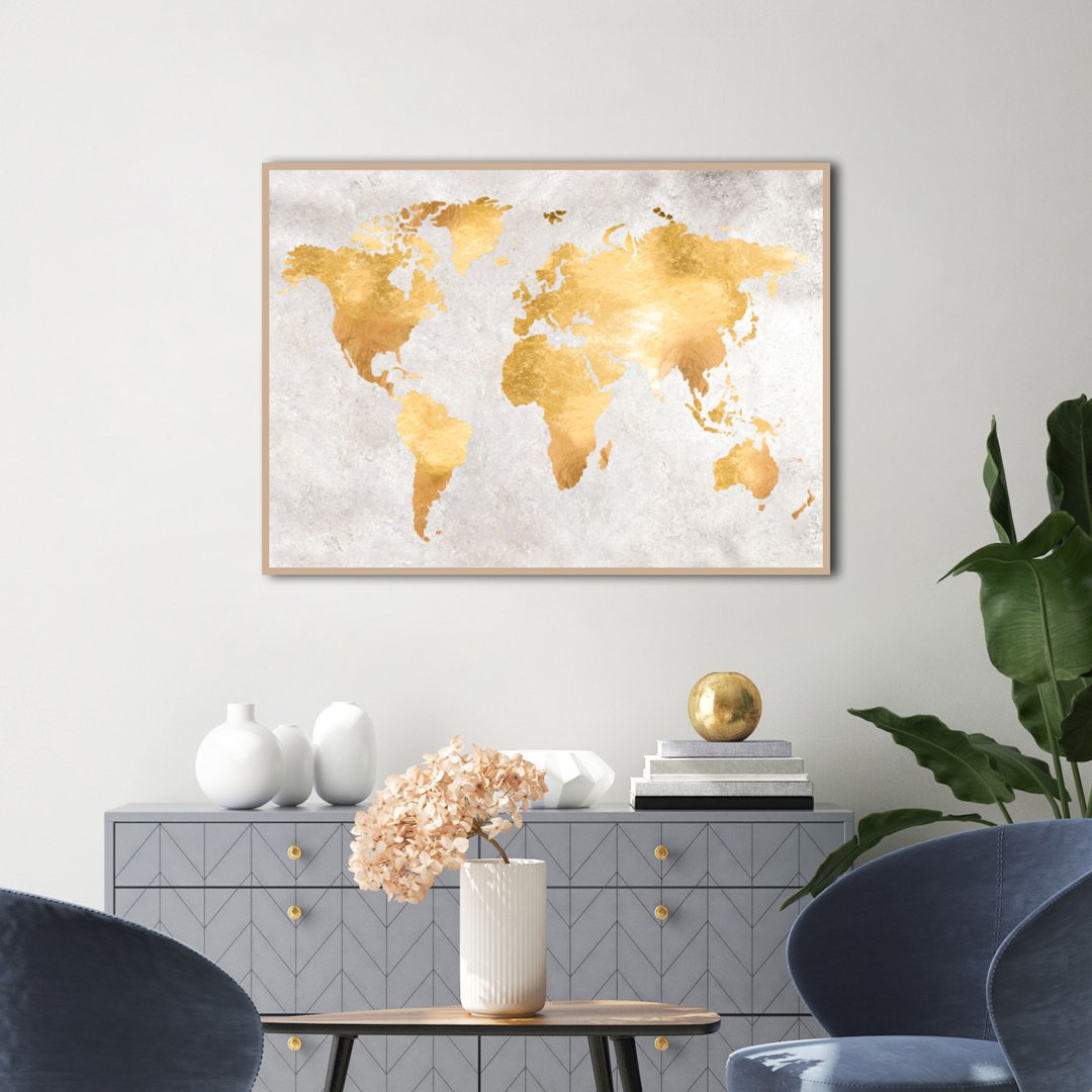 Gold World | INDRAMMET BILLEDE Indrammet billede ART COPENHAGEN 30x40 Sort 