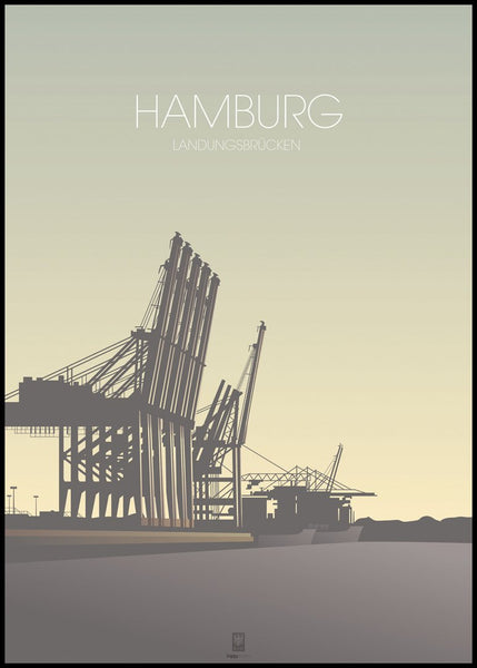Hamburg | INDRAMMET BILLEDE Indrammet billede ART COPENHAGEN 30x40 Sort 