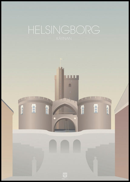 Helsingborg Kärnan | INDRAMMET BILLEDE Indrammet billede ART COPENHAGEN 30x40 Sort 