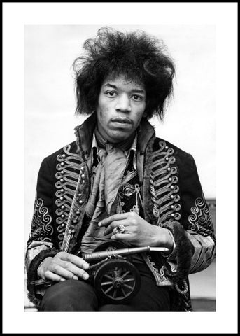 Jimi Hendrix | INDRAMMET BILLEDE Indrammet billede ART COPENHAGEN 30x40 Sort 