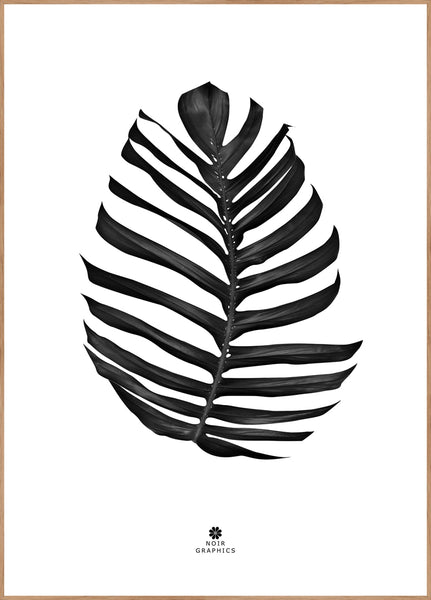 Jungle Leaf black | INDRAMMET BILLEDE Indrammet billede ART COPENHAGEN 30x40 Egeramme 