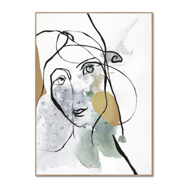 Line Art Girl 2 | INDRAMMET BILLEDE Indrammet billede ART COPENHAGEN   