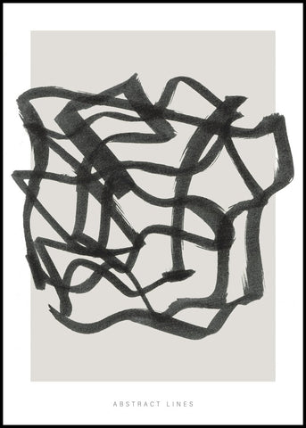 Lines 1 | INDRAMMET BILLEDE Indrammet billede ART COPENHAGEN 30x40 Sort 