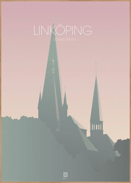 Linkoping Domkyrkan | INDRAMMET BILLEDE Indrammet billede ART COPENHAGEN 30x40 Egeramme 