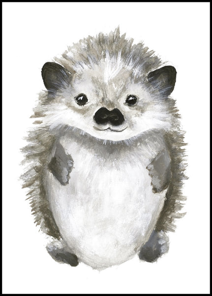 Little hedgehog | INDRAMMET BILLEDE Indrammet billede ART COPENHAGEN 30x40 Sort 