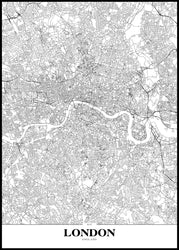 Map London | INDRAMMET BILLEDE Indrammet billede ART COPENHAGEN 30x40 Sort 