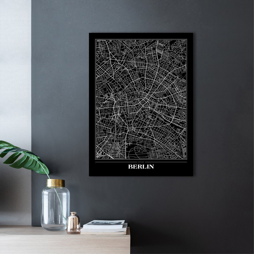 Map Berlin black | PLAKAT Plakat ART COPENHAGEN   