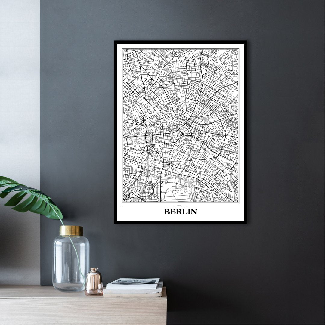 Map Berlin white | PLAKAT Plakat ART COPENHAGEN   