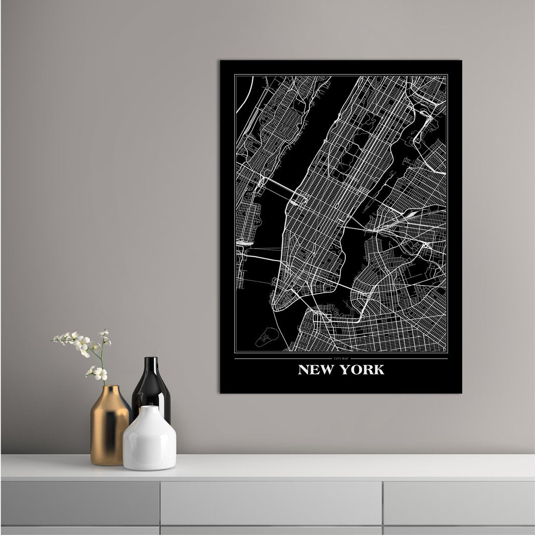 Map New York Black | PLAKAT