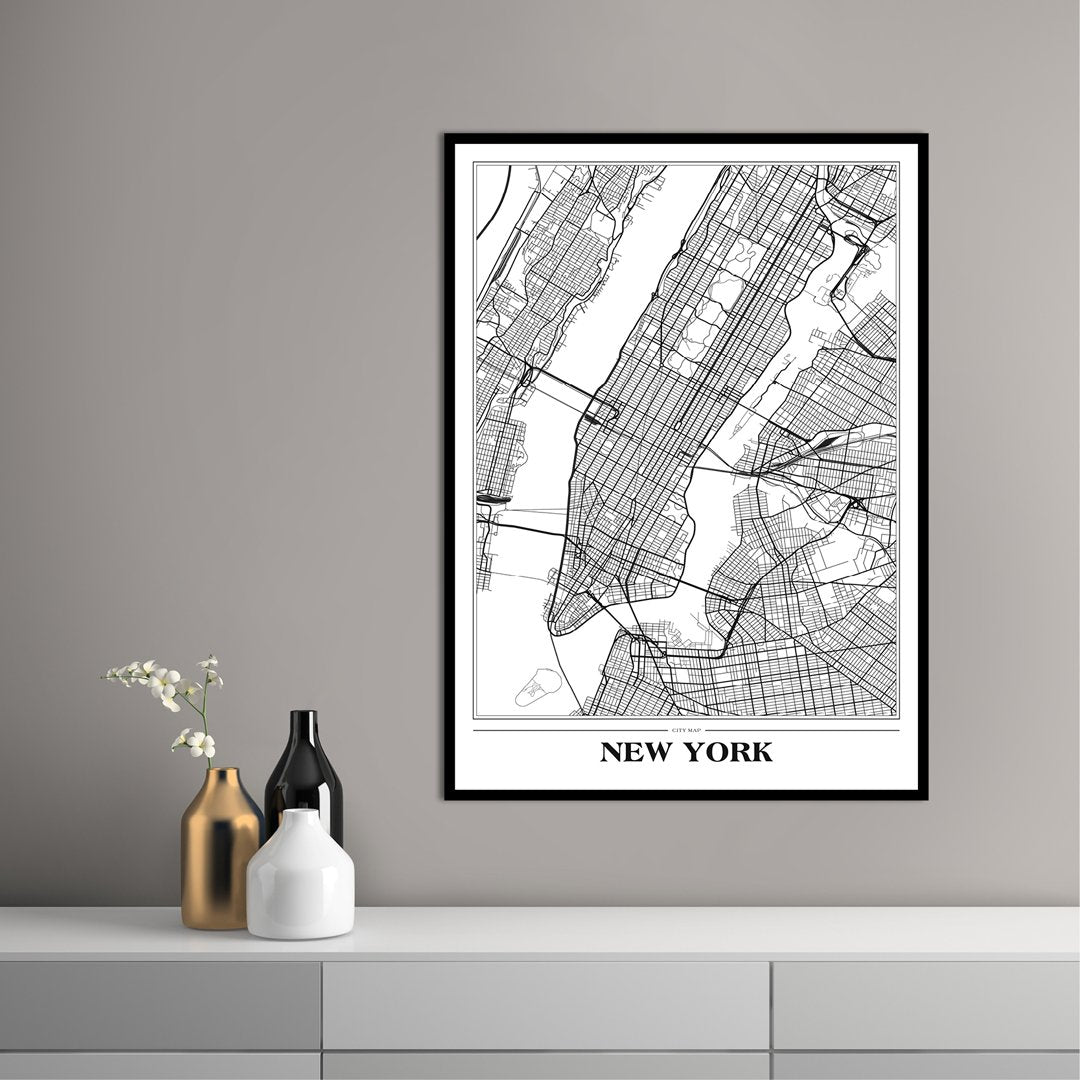 Map New York white | PLAKAT Plakat ART COPENHAGEN   