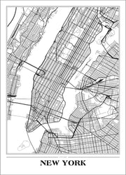 Map New York white | PLAKAT Plakat ART COPENHAGEN   