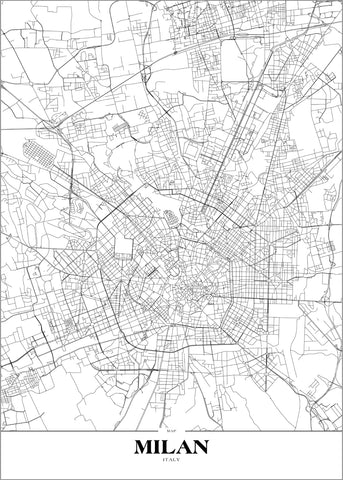 Map Milan | PLAKAT Plakat ART COPENHAGEN   