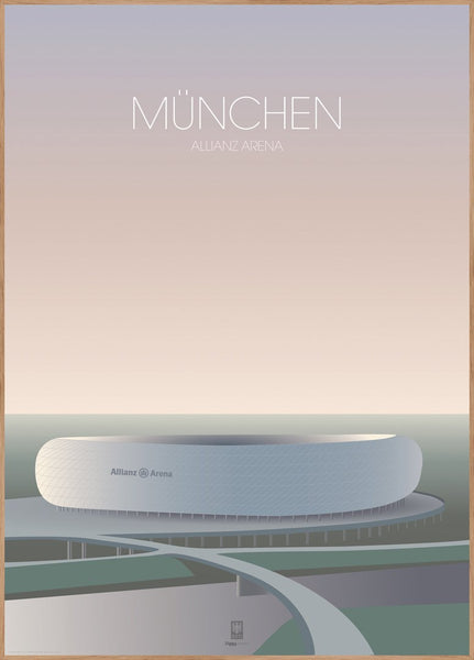 München Allianz Arena | INDRAMMET BILLEDE Indrammet billede ART COPENHAGEN 30x40 Egeramme 
