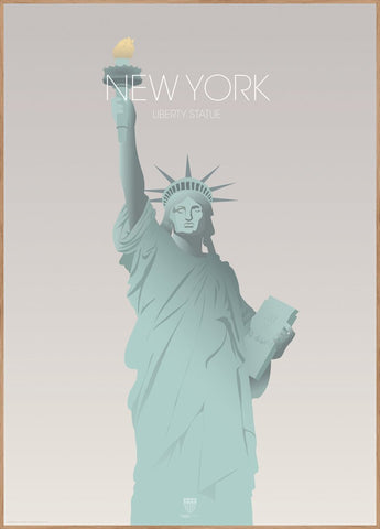 New York Liberty statue | INDRAMMET BILLEDE Indrammet billede ART COPENHAGEN 30x40 Egeramme 