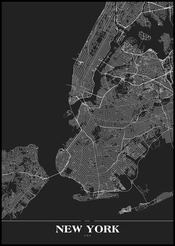 New York black | INDRAMMET BILLEDE Indrammet billede ART COPENHAGEN 30x40 Sort 