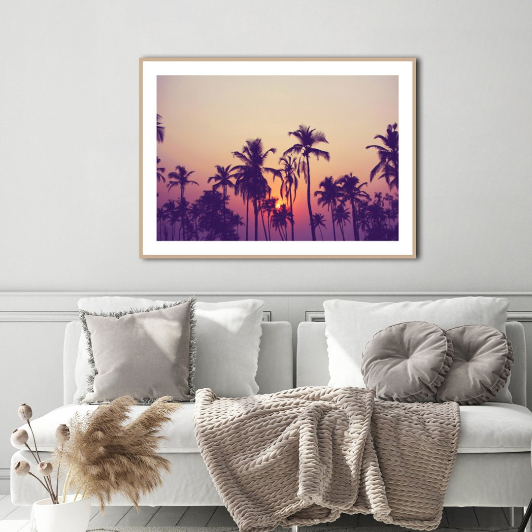Palm sky 1 | INDRAMMET BILLEDE Indrammet billede ART COPENHAGEN 30x40 Sort 