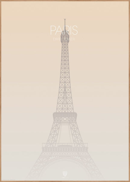Paris Eiffel Tower | INDRAMMET BILLEDE Indrammet billede ART COPENHAGEN 30x40 Egeramme 