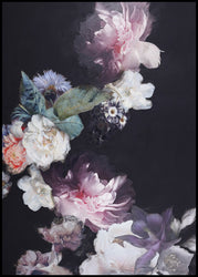 Purple Blossom 1 | INDRAMMET BILLEDE Indrammet billede ART COPENHAGEN 30x40 Sort 