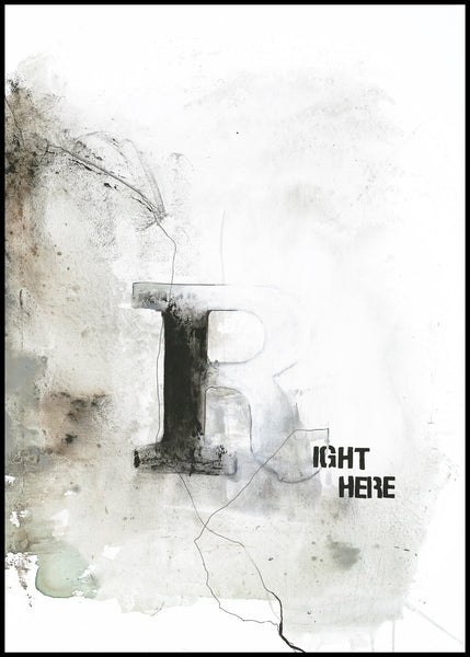 Right Here | INDRAMMET BILLEDE Indrammet billede ART COPENHAGEN 30x40 Sort 