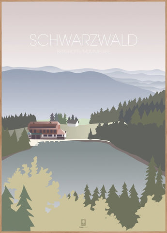 Schwarzwald | INDRAMMET BILLEDE Indrammet billede ART COPENHAGEN 30x40 Egeramme 