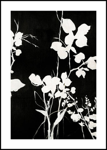 Silhouet Leaves 1 | INDRAMMET BILLEDE Indrammet billede ART COPENHAGEN 30x40 Sort 