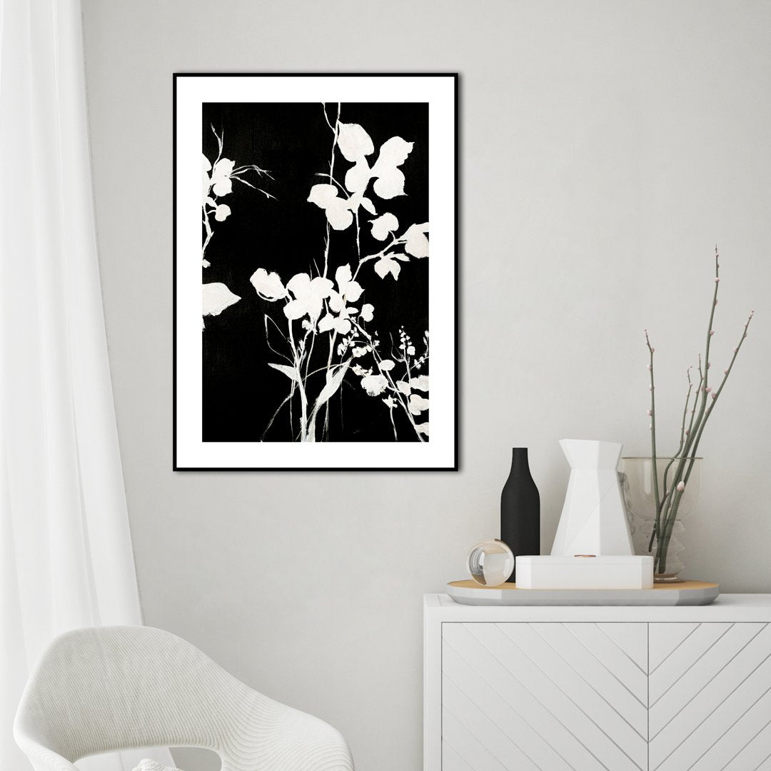 Silhouet Leaves 1 | INDRAMMET BILLEDE Indrammet billede ART COPENHAGEN 30x40 Sort 