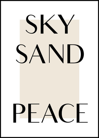 Sky Sand Peace | INDRAMMET BILLEDE Indrammet billede ART COPENHAGEN 30x40 Sort 