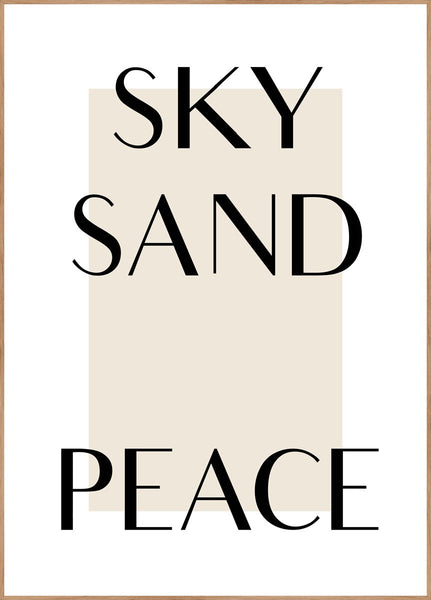 Sky Sand Peace | INDRAMMET BILLEDE Indrammet billede ART COPENHAGEN 30x40 Egeramme 