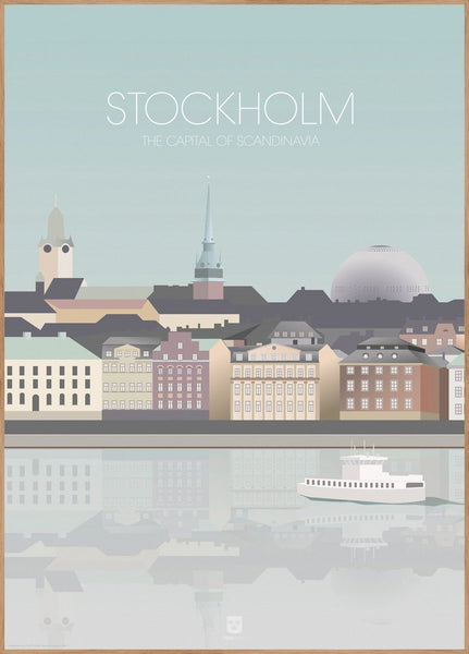 Stockholm Capital City | INDRAMMET BILLEDE Indrammet billede ART COPENHAGEN 30x40 Egeramme 