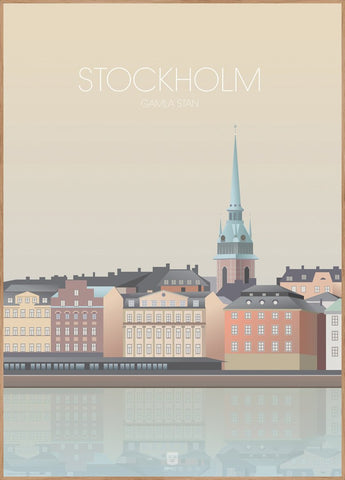Stockholm gamla stan | INDRAMMET BILLEDE Indrammet billede ART COPENHAGEN 30x40 Egeramme 
