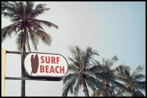 Surf Beach | INDRAMMET BILLEDE Indrammet billede ART COPENHAGEN 30x40 Sort 