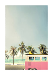 Surf Bus pink | PLAKAT Plakat ART COPENHAGEN   