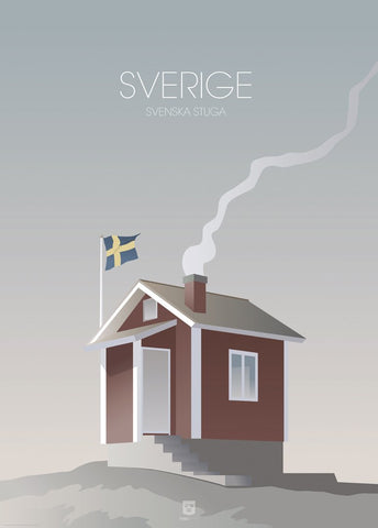 Sverige Stuga  | PLAKAT Plakat ART COPENHAGEN   