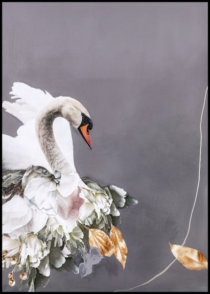 Swan Gold 2 | INDRAMMET BILLEDE Indrammet billede ART COPENHAGEN   