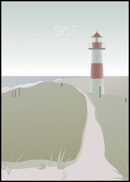 Sylt Insel | INDRAMMET BILLEDE Indrammet billede ART COPENHAGEN 30x40 Sort 