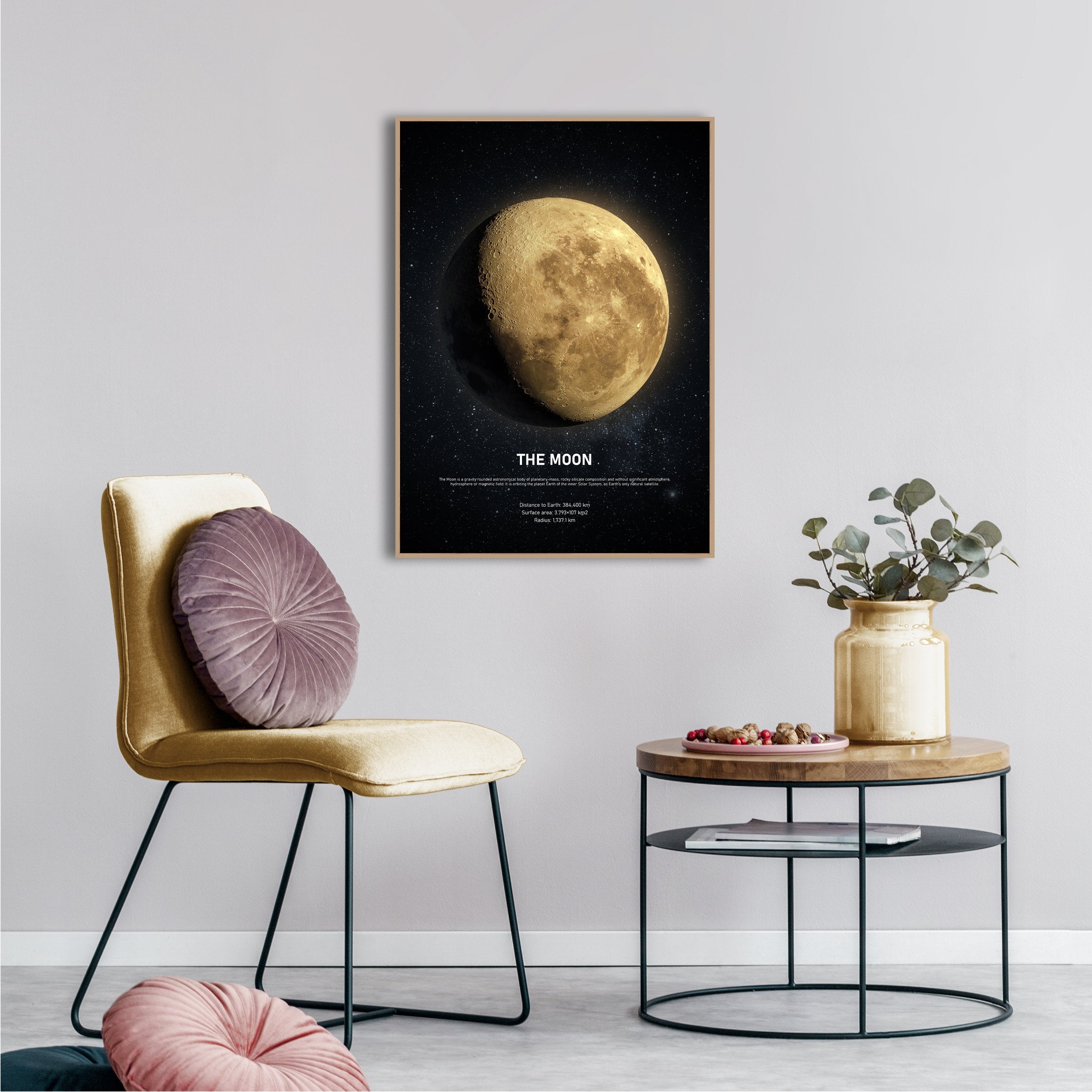 The Moon | INDRAMMET BILLEDE Indrammet billede ART COPENHAGEN 30x40 Sort 