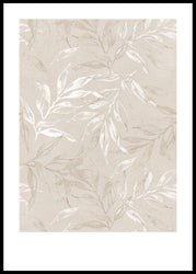 White Leaves 1 | INDRAMMET BILLEDE Indrammet billede ART COPENHAGEN 30x40 Sort 