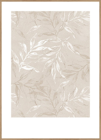 White Leaves 1 | INDRAMMET BILLEDE Indrammet billede ART COPENHAGEN 30x40 Egeramme 