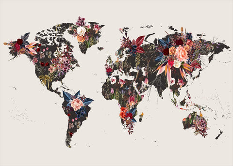 Worldmap flowers | PLAKAT Plakat ART COPENHAGEN   