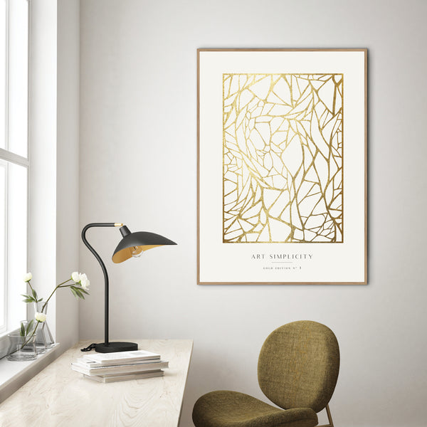 Art Simplicity Gold No 1 | INDRAMMET BILLEDE Indrammet billede ART COPENHAGEN   