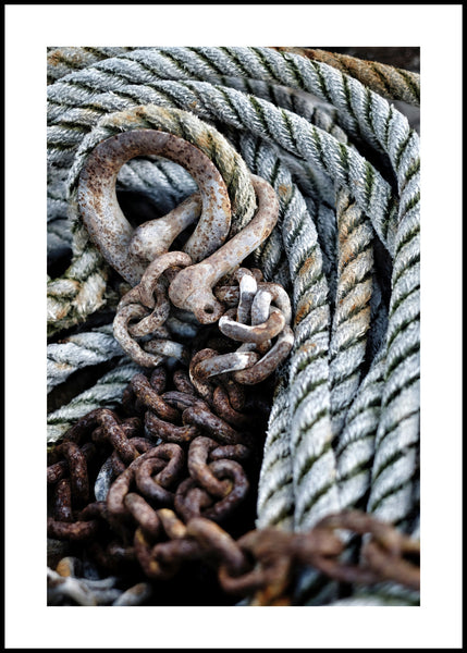 Blue rope | INDRAMMET BILLEDE Indrammet billede ART COPENHAGEN 30x40 Sort 