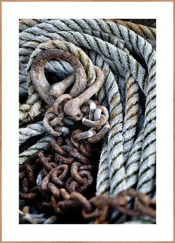 Blue rope | INDRAMMET BILLEDE Indrammet billede ART COPENHAGEN 30x40 Egeramme 