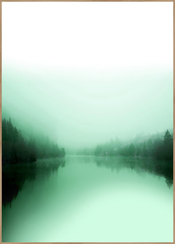 Green lake | INDRAMMET BILLEDE Indrammet billede ART COPENHAGEN 30x40 Egeramme 