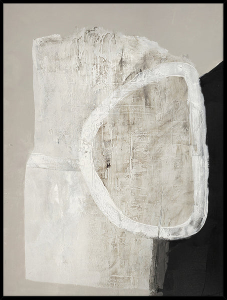 White Stone | DESIGN MALERI Design maleri ART COPENHAGEN 90x120 Sort Ramme 
